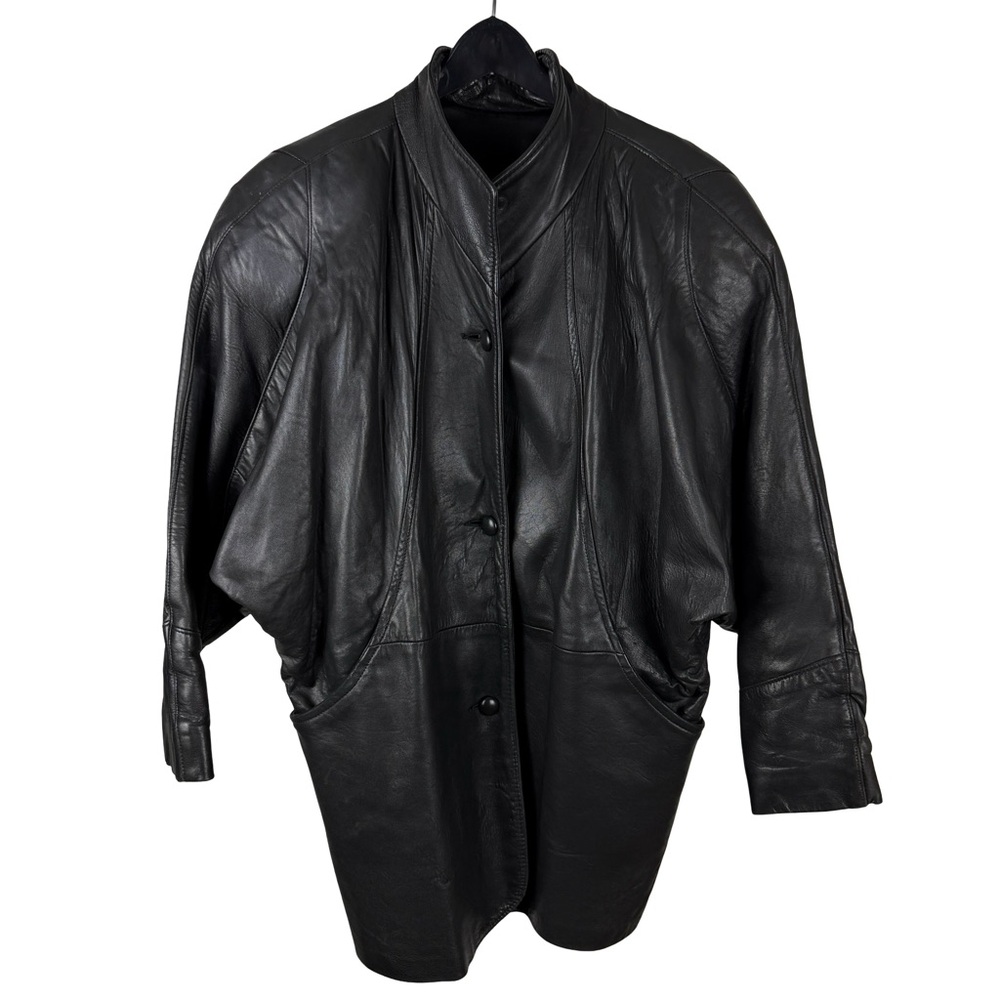 Vintage 1960s Reed Sportswear Made In USA Leather Black Jacket Size 2XL